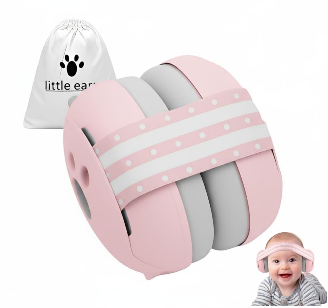 Baby Ear Defenders for 0-36 Months, Soft Adjustable with Noise‑Reduction