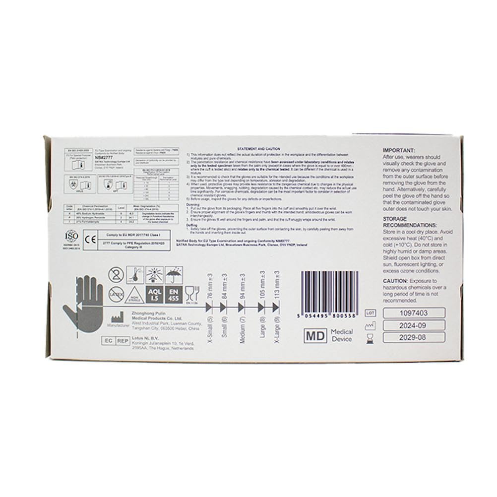 Powder Free Nitrile Gloves - Medical-Grade, Latex-Free, Food Safe (Box of 100)