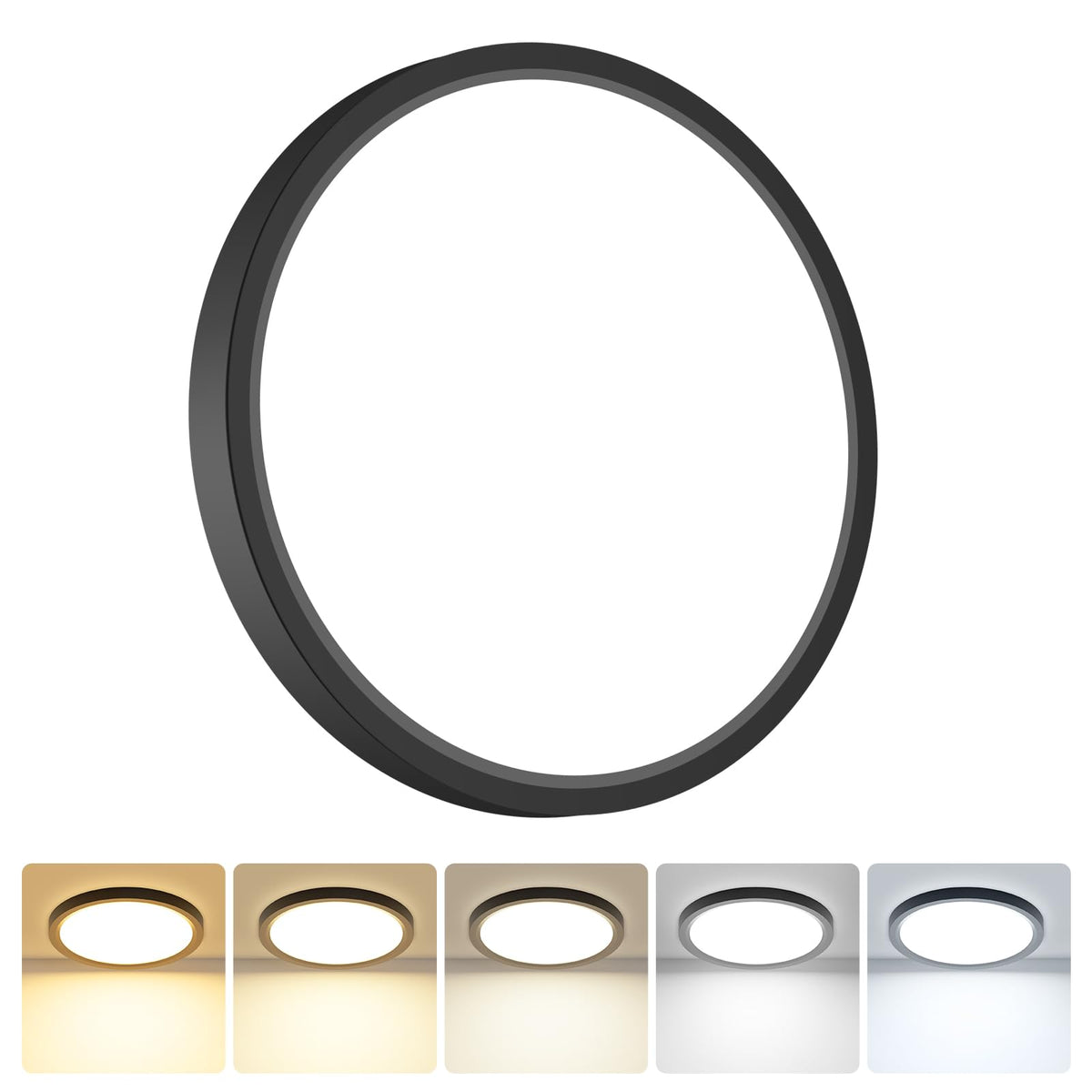 hepside 2 Pack Bathroom Ceiling Light 30cm, 3000K/3500K/4000K/5000K/6500K 5CCT LED Ceiling Lights, 24W, Modern, Waterproof, Round Flush Mount for Bathroom, Kitchen, Bedroom, Hallway