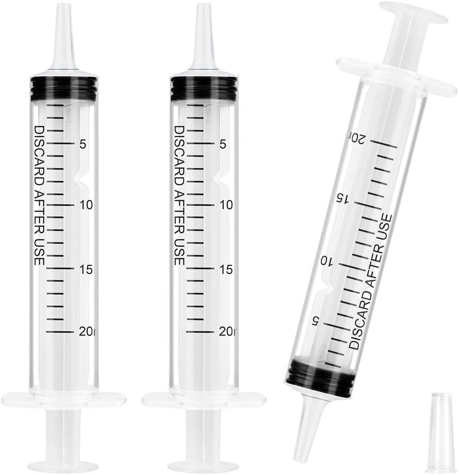 OFFCUP Plastic Syringes, 3pcs 20ML No Needle Syringe Individually Packaged