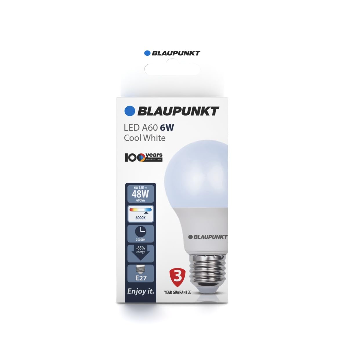 BLAUPUNKT E27 Classic Bulb A60 6W 600 Lumen 4000K Neutral White, 6-Pack