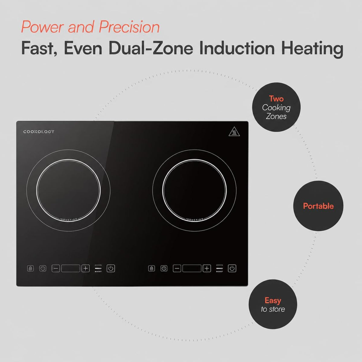 Cookology 2100W Portable Induction Hob - Single Zone
