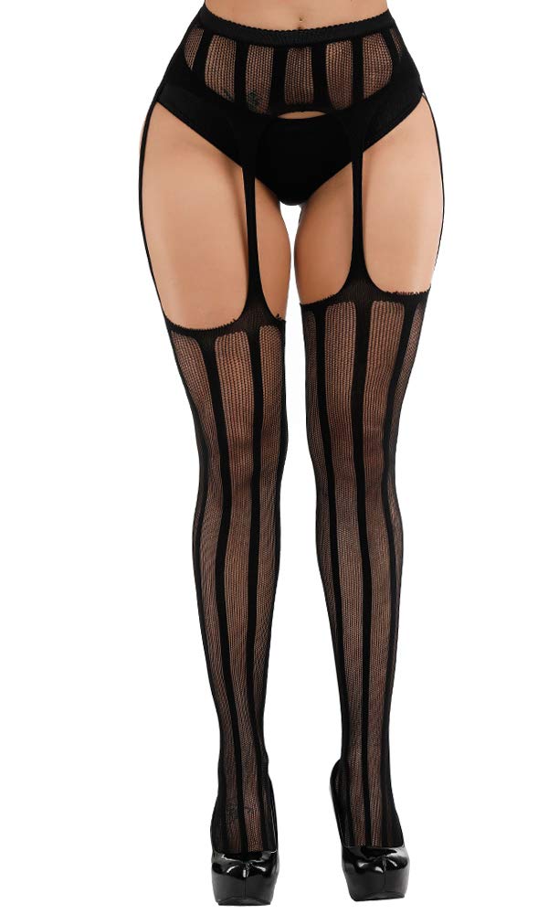 E-Laurels Womens Fishnet Tights Stockings Black Pantyhose Fish Net Plus Size