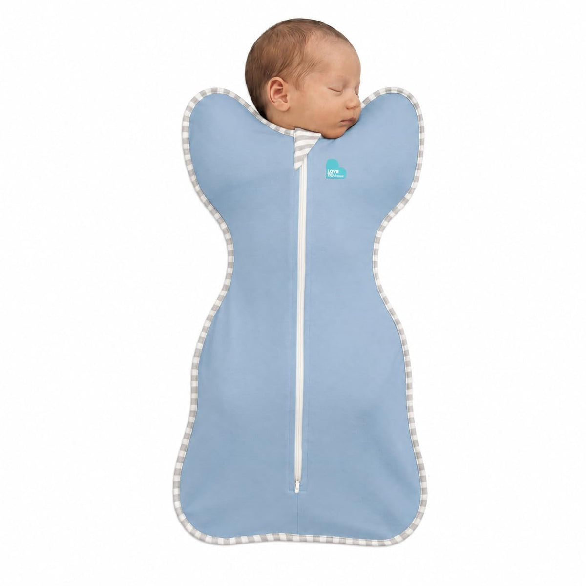 Love To Dream™ Swaddle UP™, Newborn 2.2-3.8 kg - Grey, Snug Fit, Supports Healthy Sleep Routine, 1.0 Tog - Ideal for 20-24°C Temperatures, Machine Washable Cotton & Double Zip for Easy Nappy Changes