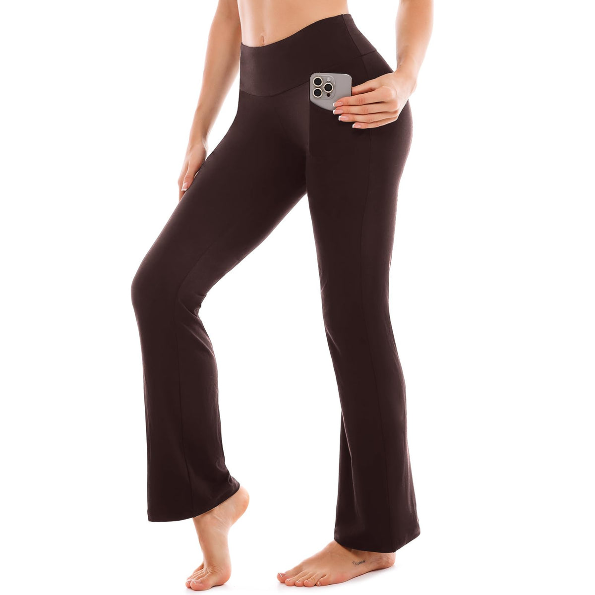 SINOPHANT Yoga Pants for Women Flared Leggings High Waisted Bootcut Trousers Womens Gym Wide Leg Workout Stretchy