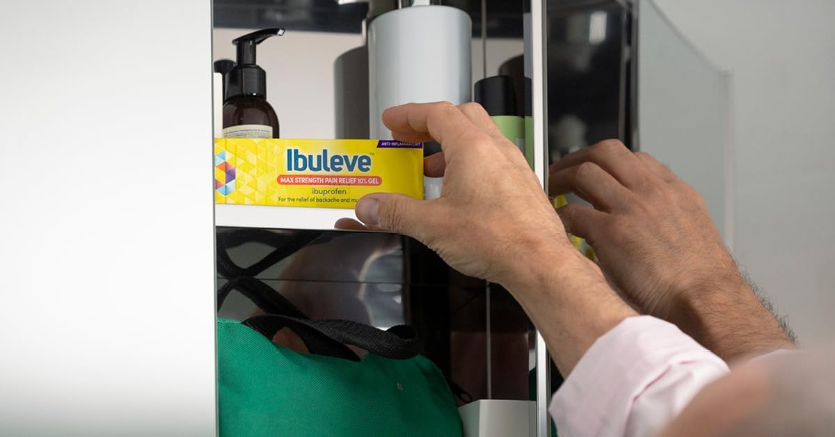 Ibuleve Max Strength Pain Relief 10% Ibuprofen Gel, Maximum Anti-Inflammatory Relief for Joint Pain, Sprains, Backache, Muscular Pains and Sports Injuries, 50 g