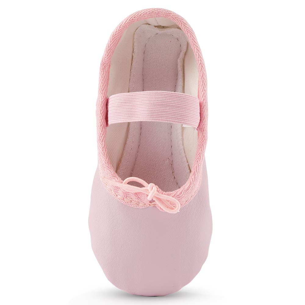 Bezioner Ballet Shoes Leather Ballet Flats Full Sole Dance Slippers for Girls Toddlers Women
