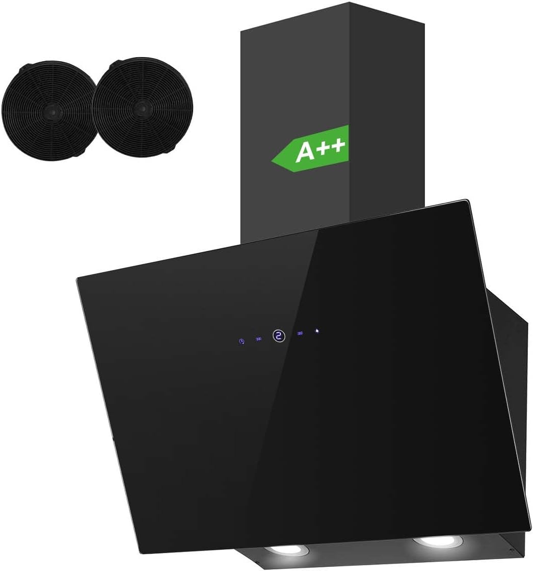 SNDOAS 90cm Cooker Hood, A+++, 450m³/h, 3 Speed & Booster, Black
