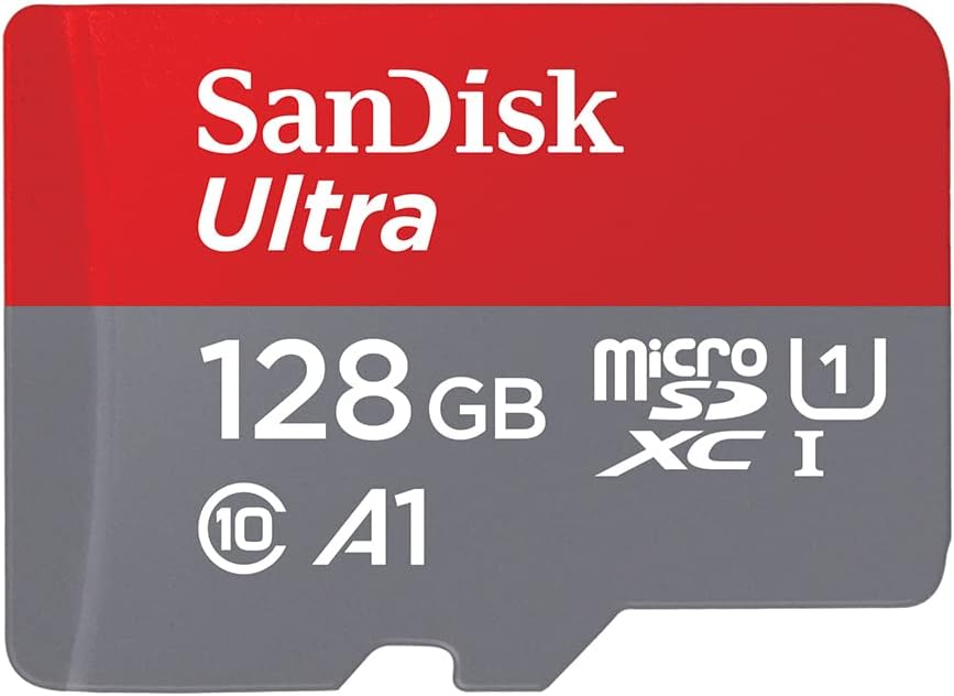 SanDisk 128 GB Ultra microSDXC cards (2-pack) + SD adapter up to 120 MB/s with A1 App Performance UHS-I Class 10 U1 (Pack of 2)