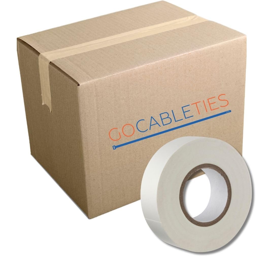 Gocableties Grey Electrical Tape, 19mm x 20m, Strong Self-Adhesive PVC Insulation Tape for Insulating, Repairing and Protecting Electrical Wires, 2 Rolls