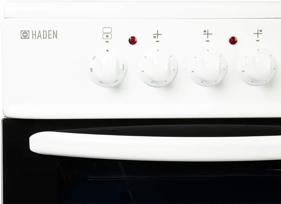 Haden Double Oven 50cm Electric Cooker 4 Zone Ceramic Hob White