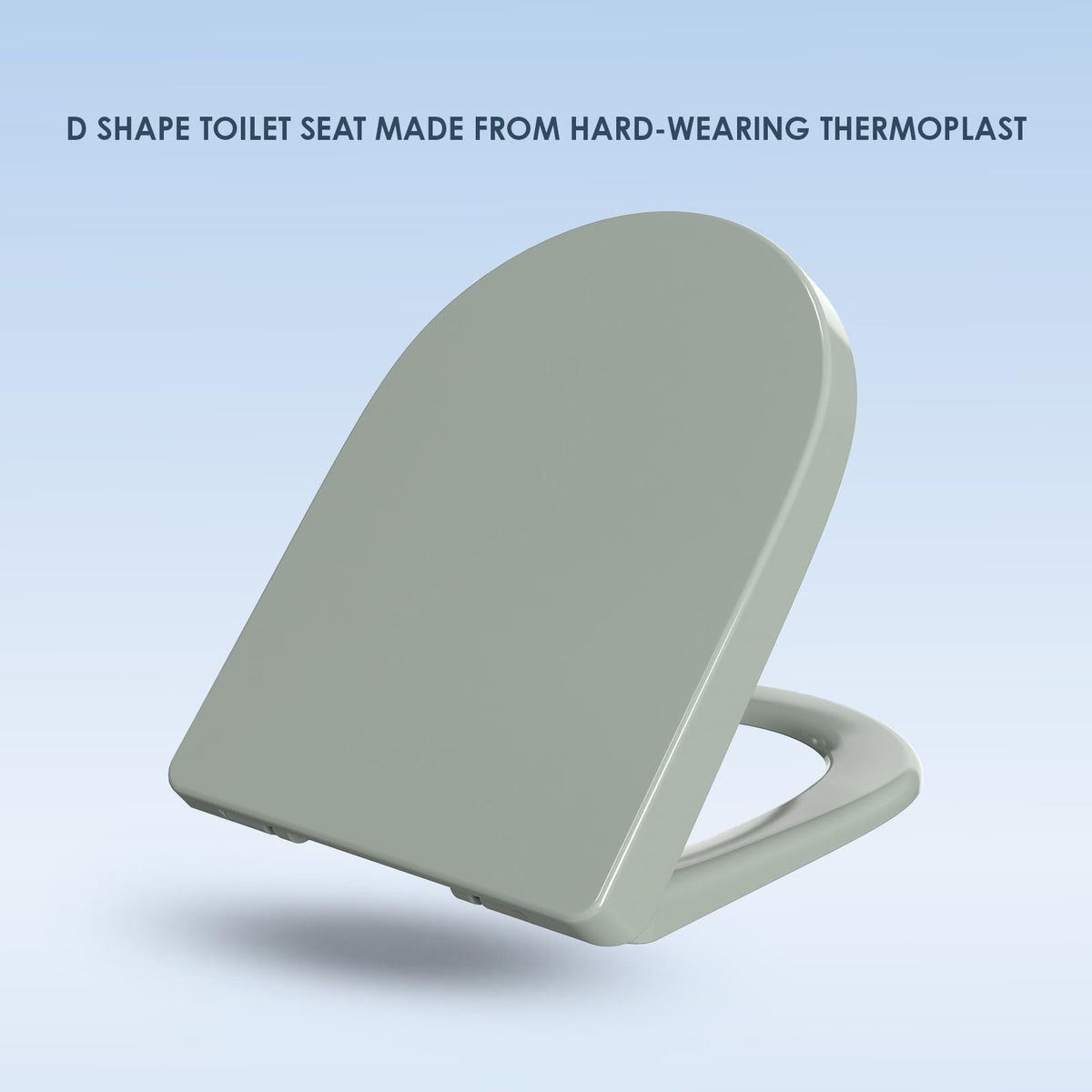 AQUALONA® Premium Thermoplastic Toilet Seat Soft Close Hardwearing Seat with Two Button Hinge Release D Shaped Easy to Clean Simple Installation Top and Bottom Fittings (White - D Shape)