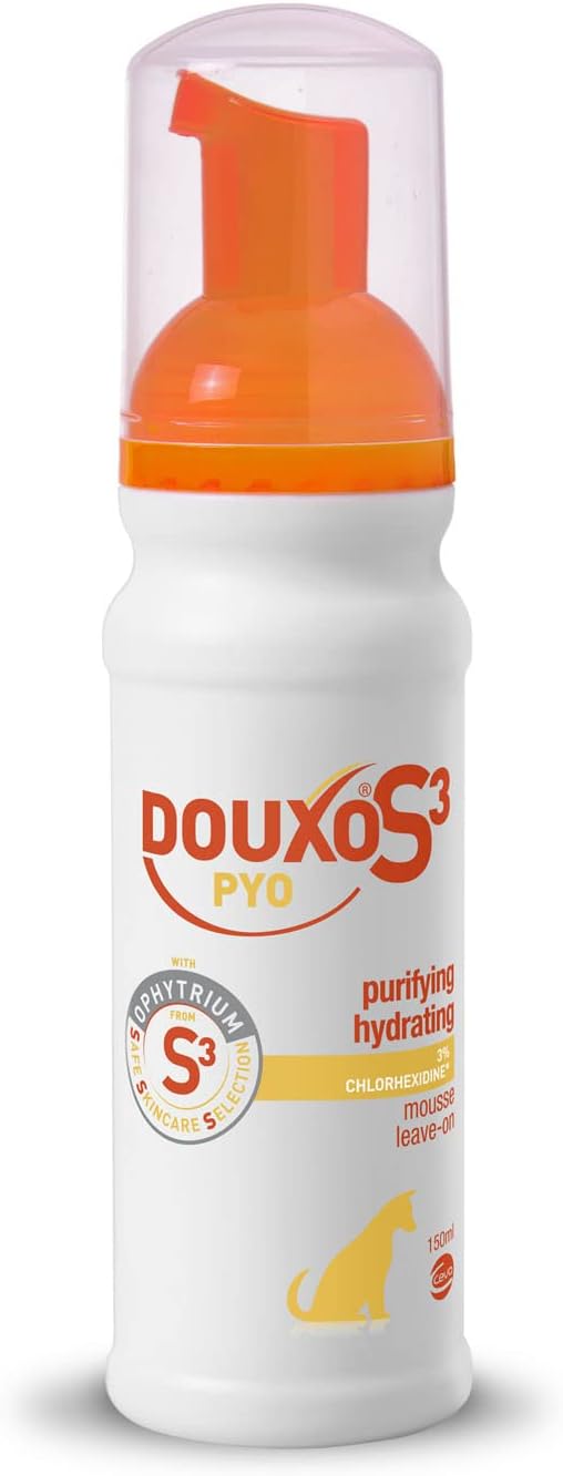 DOUXO S3 PYO Waterless Antibacterial & Anti-Yeast Leave-On Mousse, 150ml