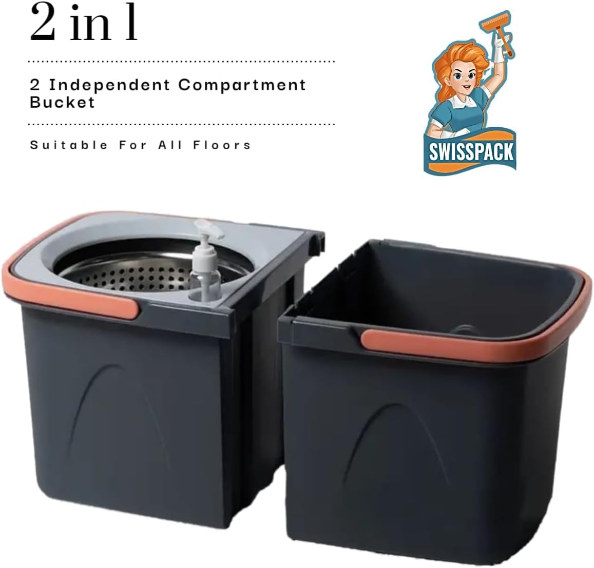 MOP AND BUCKET (3 HEADS ONLY)