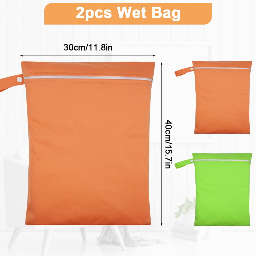 2PCS Wet Bags for Baby Items, Wet Swimsuits, Beach, Camping(Black)