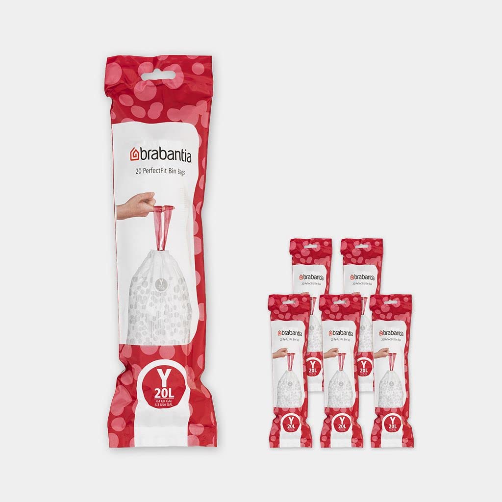 Brabantia Heavy Duty Perfect Fit Bin Liners (5 Packs of 20) 10-12 Litre