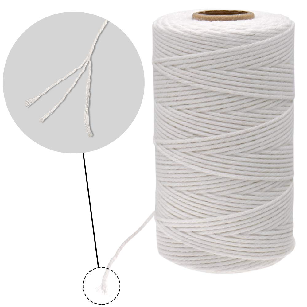 jijAcraft 4MM White Macrame Cord: 100M Cotton String Twine for Crafts