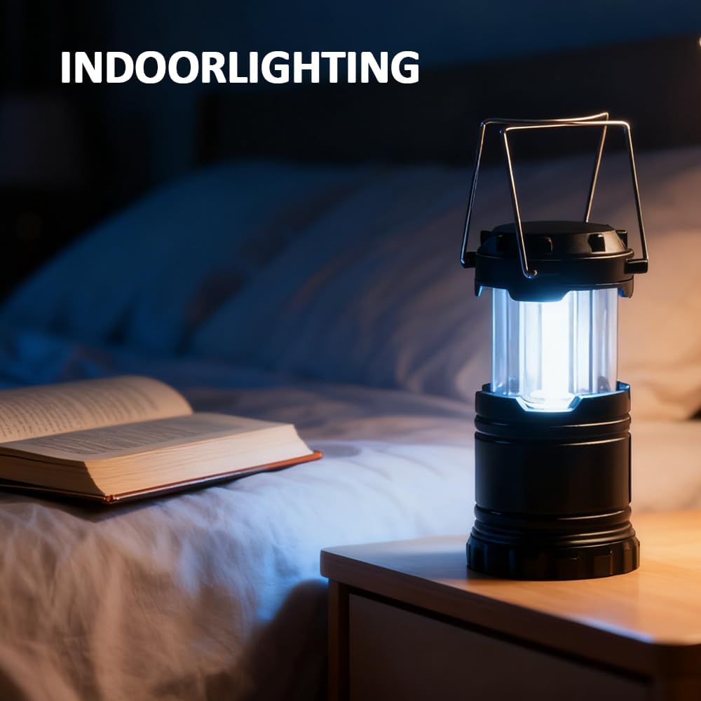 Ram® 2 x Portable Camping Lantern Battery Operated LED Camp Tent Hiking Emergency Outdoor Hanging Light with Foldable Hooks