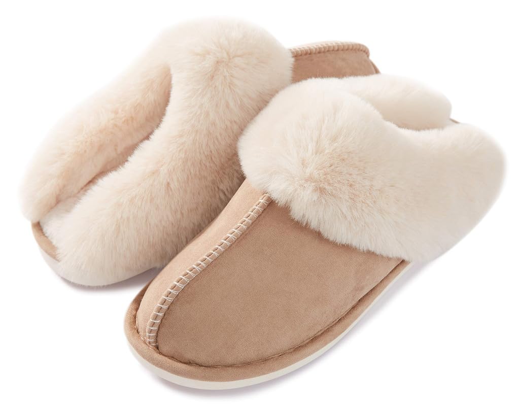 Misolin Womens Slippers With Memory Foam Fluffy Slip-on House