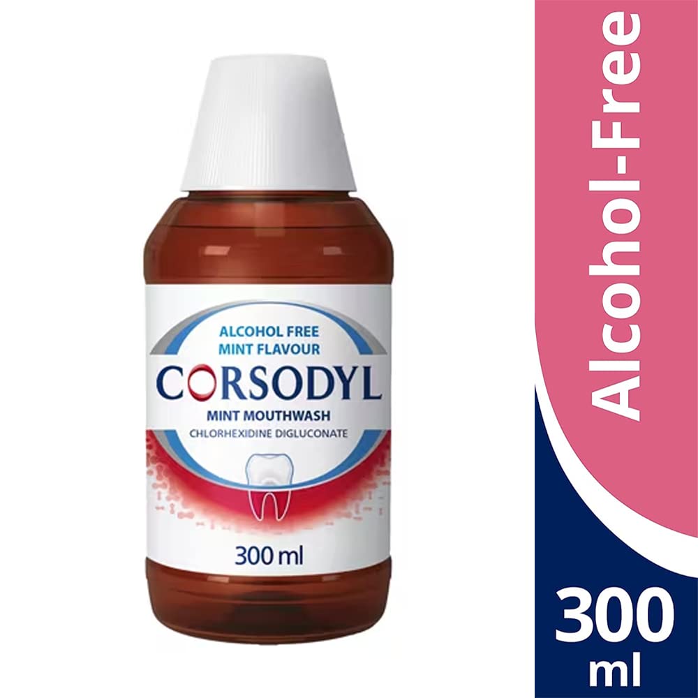 Corsodyl Mint Mouthwash, Gum Disease Treatment, Alcohol Free, 300 ml