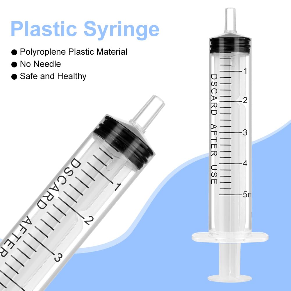 OFFCUP Plastic Syringes, 8pcs No Needle Syringe, 10ml Liquid Measuring Syringe with Luer Slip Tip for Refilling and Measuring Liquids, Scientific Labs Experiment, Feeding Pets (No Needle)
