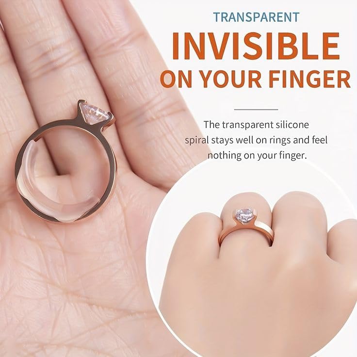 12 pack Ring Adjuster for Loose Rings Ring Snuggies, Clips Invisible Ring Size Adjuster Silicone Guards,Spacer,Holder Rings Tightener for Women and Men Ring Resizer Transparent Ring Sizer Uk