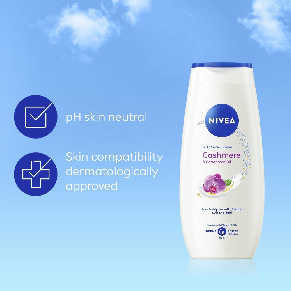 NIVEA Cashmere and Cottonseed Oil Soft Care Shower Gel, 250 ml