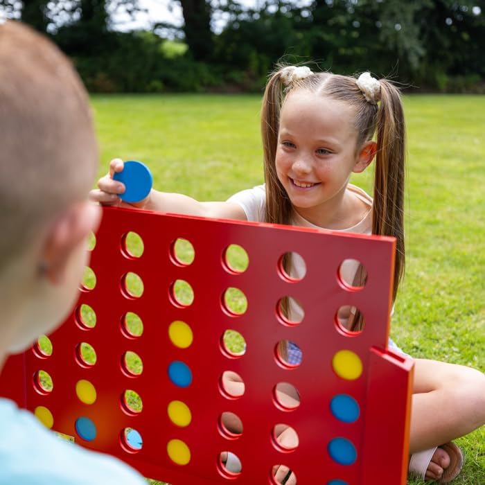 Grasshopper Games | 4 in Row, 46 Discs and Carry Bag, Classic Four in a Line Game, Outdoor Family Game for Kids and Adults