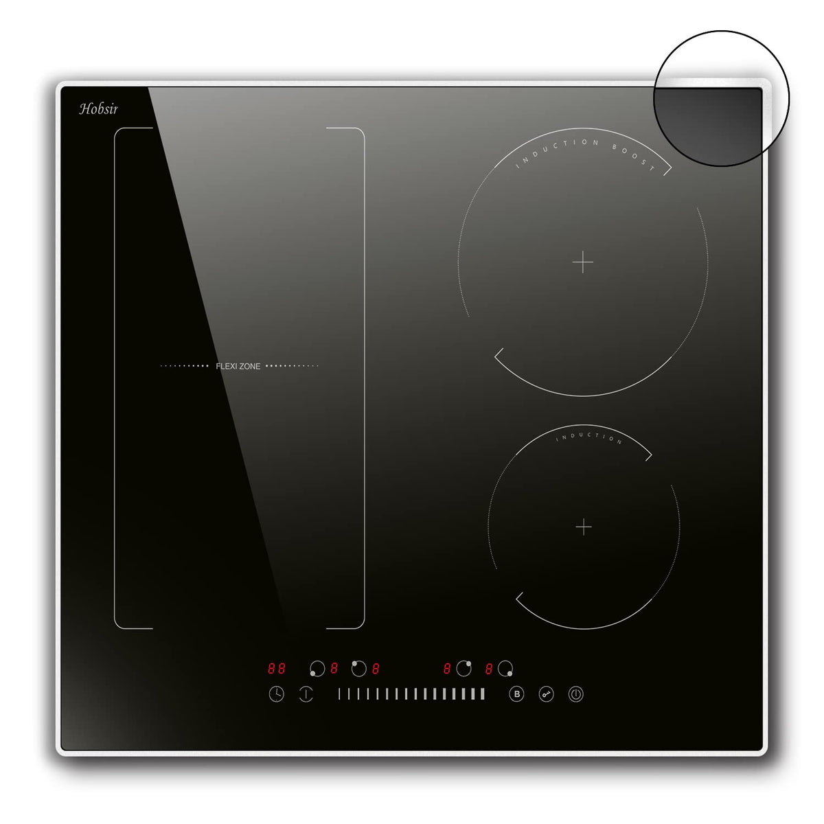 Hobsir Induction Hob with Flex Zone, Built-in Electric Hob 4 Burners 60 cm