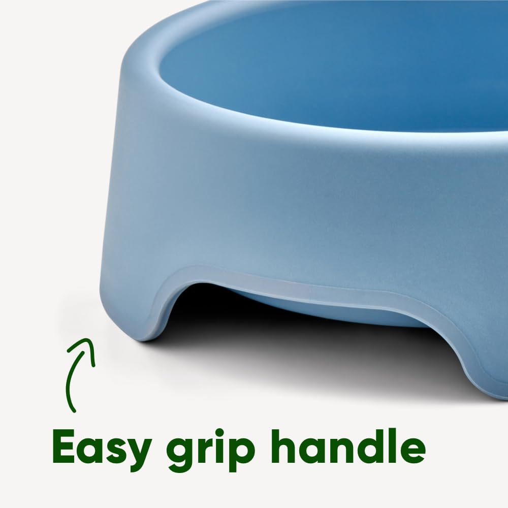 Beco Dog Bowl, Food & Water Steady Bowl, Recycled Plastic, Olive Green, L