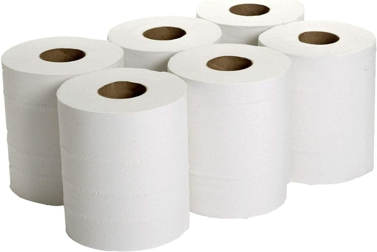 TPZ Centre Feed Paper Rolls Blue, 2 Ply Embossed Wipers, 6 Rolls, 480m Each
