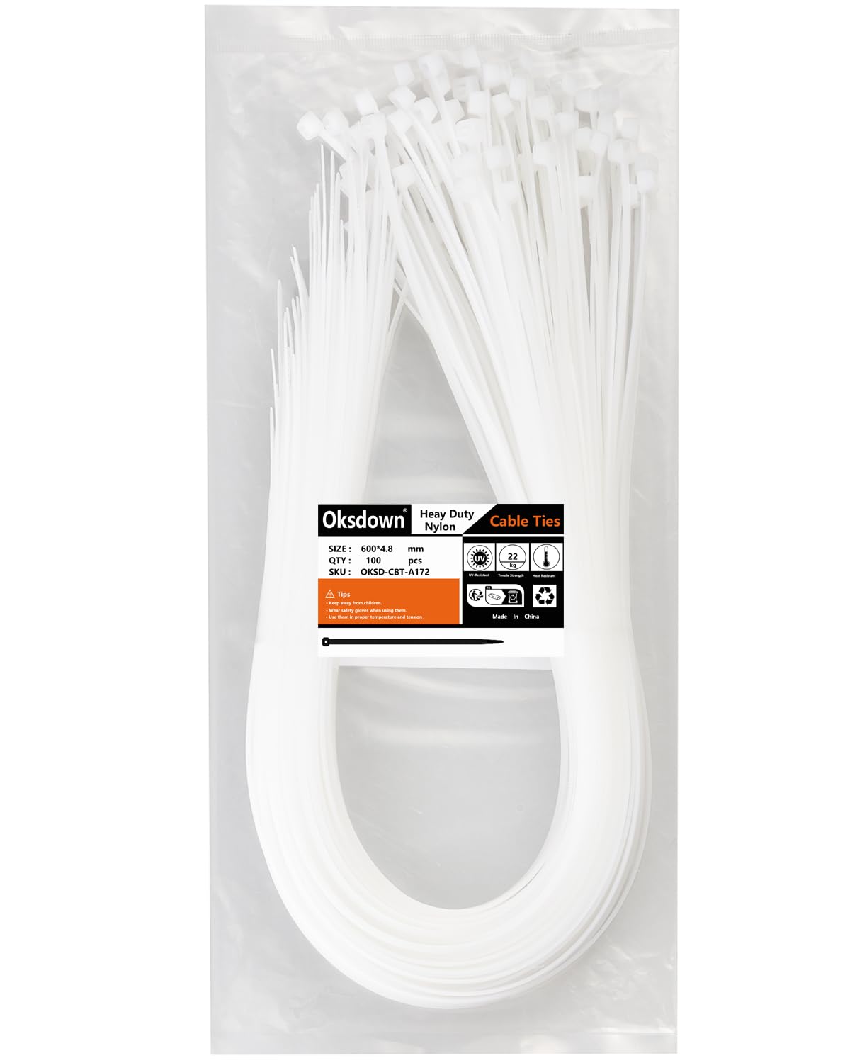 100 Pack Yellow Plastic Cable Ties 300mm×3.6mm Heavy Duty Strong Nylon Premium Self Locking 12 inch/30 cm Long Zip Tie Wraps