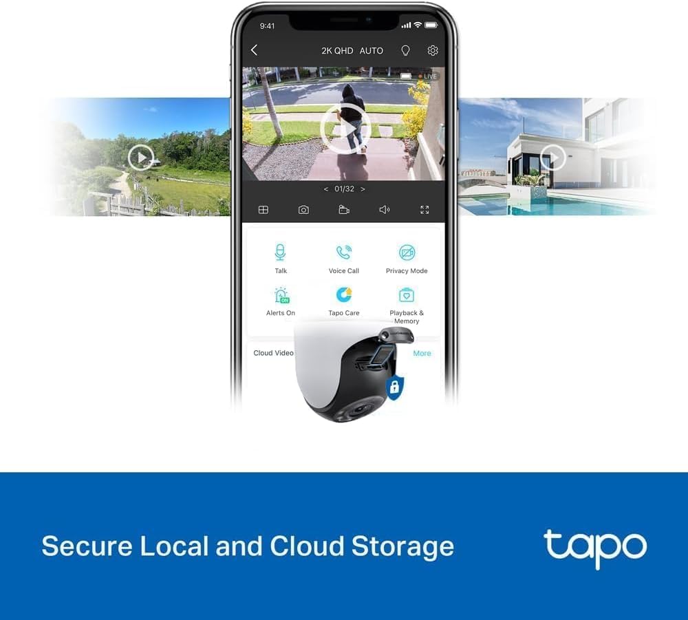 Tapo TC40 Pan/Tilt Smart Security Outdoor Camera, Full HD, 360° Person Detection Motion Tracking, Color Night Vision, WiFi Camera No Monthly Fee, Two-Way Talk, IP65, Works with Alexa and Google