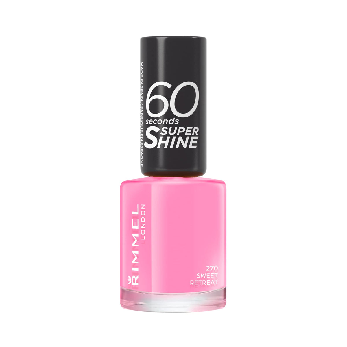 Rimmel 60 Seconds Super Shine Nail Polish, 740 Clear, Quick-Dry Nail Polish, Ultra-Shiny Finish, Easy to Apply, Vibrant Colour, Long-Wearing, Improved Formula, Vegan, 8ml