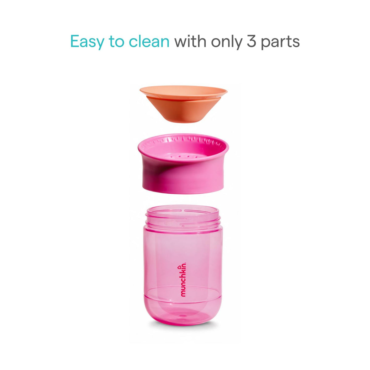 Munchkin Miracle 360 Baby Cup |2-Pack | 6m+ | 207ml | Purple/Coral
