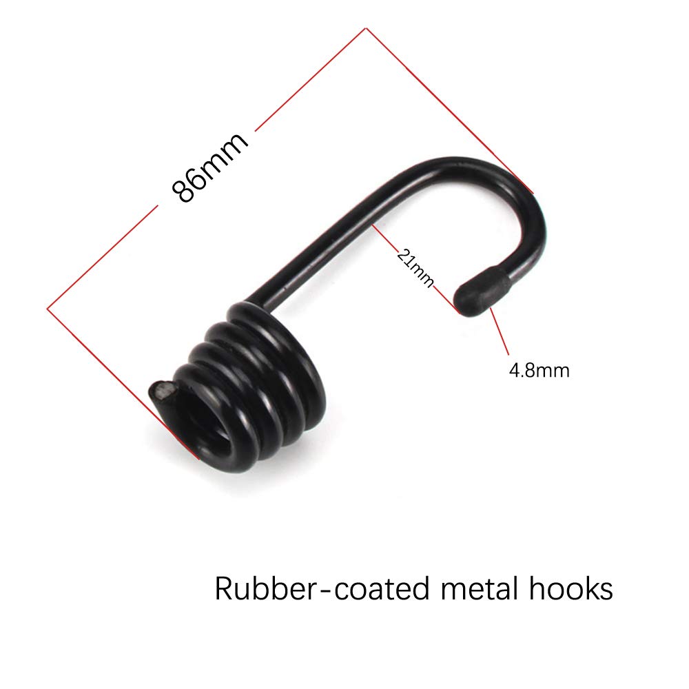 WeFine Pack of 10 Bungee Cords with Hooks Weatherproof & UV-Resistant Bungee Straps Heavy Duty Elastic Bungee Ropes for Caravan Camping RVs Trunks Luggage Racks,Black,16 inch (40CM)