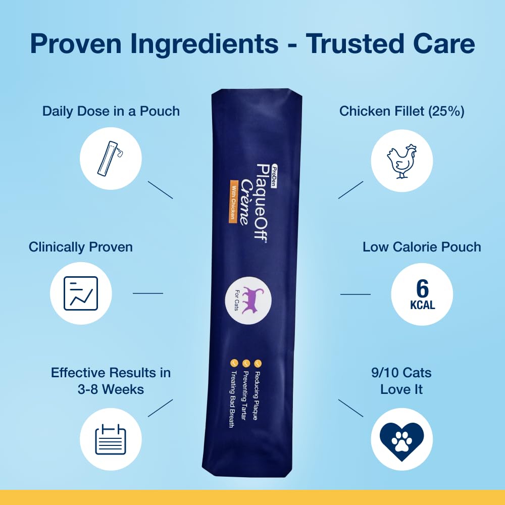ProDen PlaqueOff 40g Powder for Cats, 100% Natural Tooth Care Powder, Protects Against Bad Breath, Helps with Tartar and Plaque