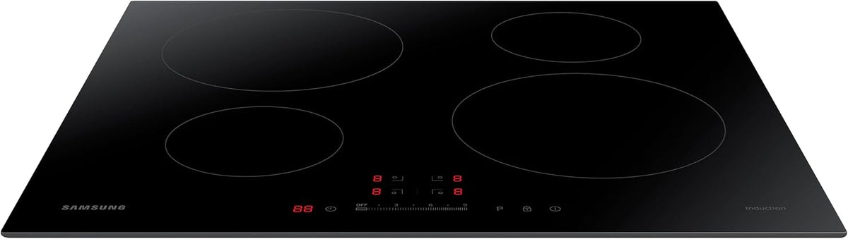 Samsung Ceramic Hob with 4 Cooking Zones, With Touch Control, Colour: Black, Material: Glass, C61R2AEE