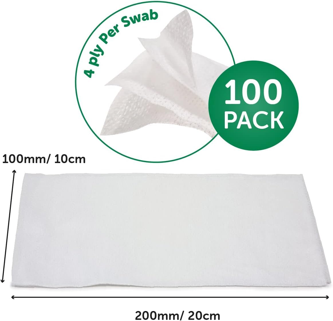 JFA Medical Premium Non-Woven Gauze Swabs 10cm x 10cm - Pack of 100