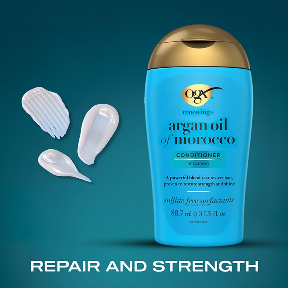 OGX Argan Oil of Morocco Hair Conditioner, Hydrate and Repair, Intensively Moisturises, for Dry and Damaged Hair, Sulfate Free Surfactants, 385ml