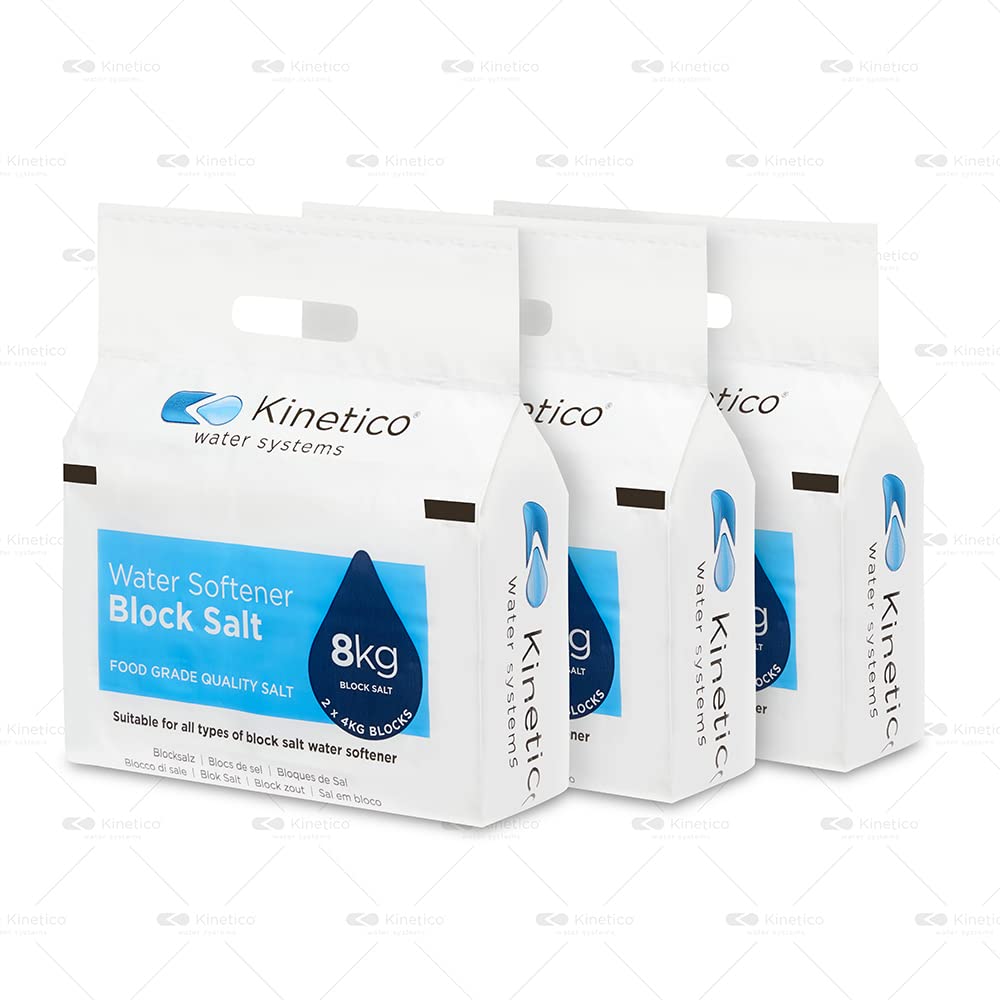 Kinetico Block Salt for Water Softeners - Genuine Kinetico Product - Delivers Superior Performance - 6 packs with 12 salt blocks in total