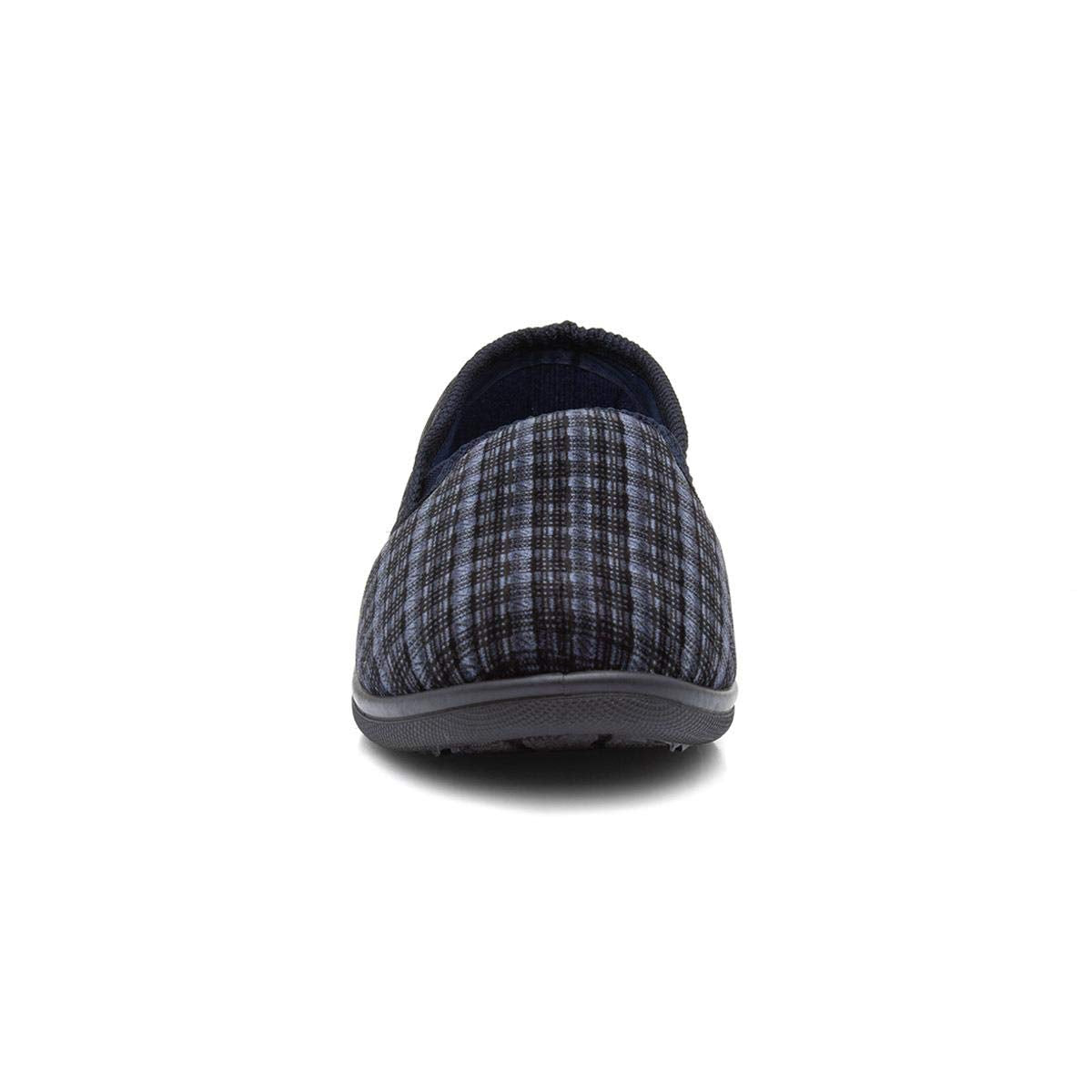 The Slipper Company Mens Twin Gusset Navy Slipper