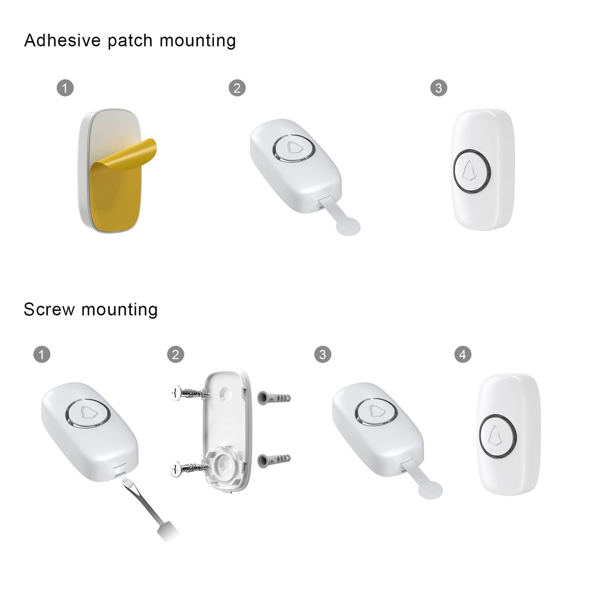 SECRUI Wireless Doorbell Receiver, Plug in doorbell Receiver Spare Accessories Replacement for Doorbell Kit IP55 Waterproof Operated at 1000ft Range with 5 Level Volume, 52 Chimes - White