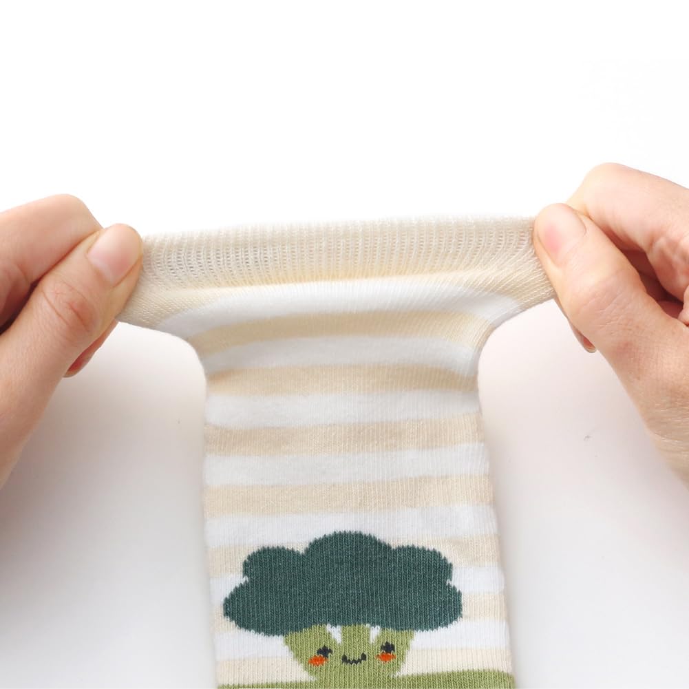 FedMois 5 Pairs Baby Kids Anti-slip Socks Cotton non skid Ankle Socks Animals