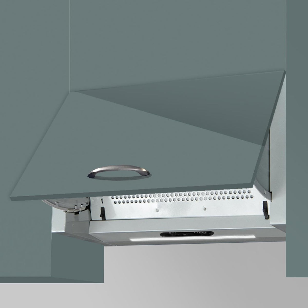 SIA 60cm Integrated Cooker Hood Kitchen Extractor Fan, Silver, INT60SS