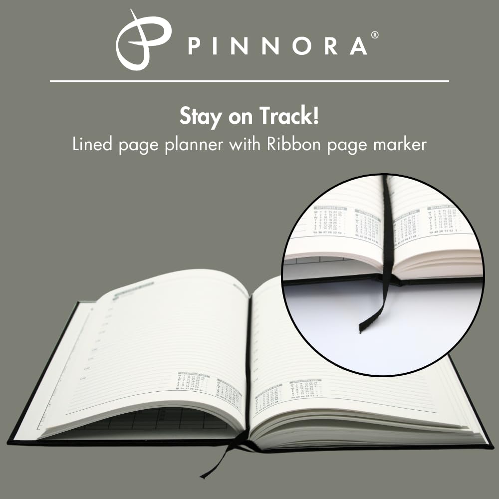 Pinnora A5 Deep Pink Academic Diary 2026-2027 Week to View, Hard Cover, August - July Dated Academic Planner, Ideal Student & Teacher Planner 2026-27, University, Revision, Study, To-Do Lists