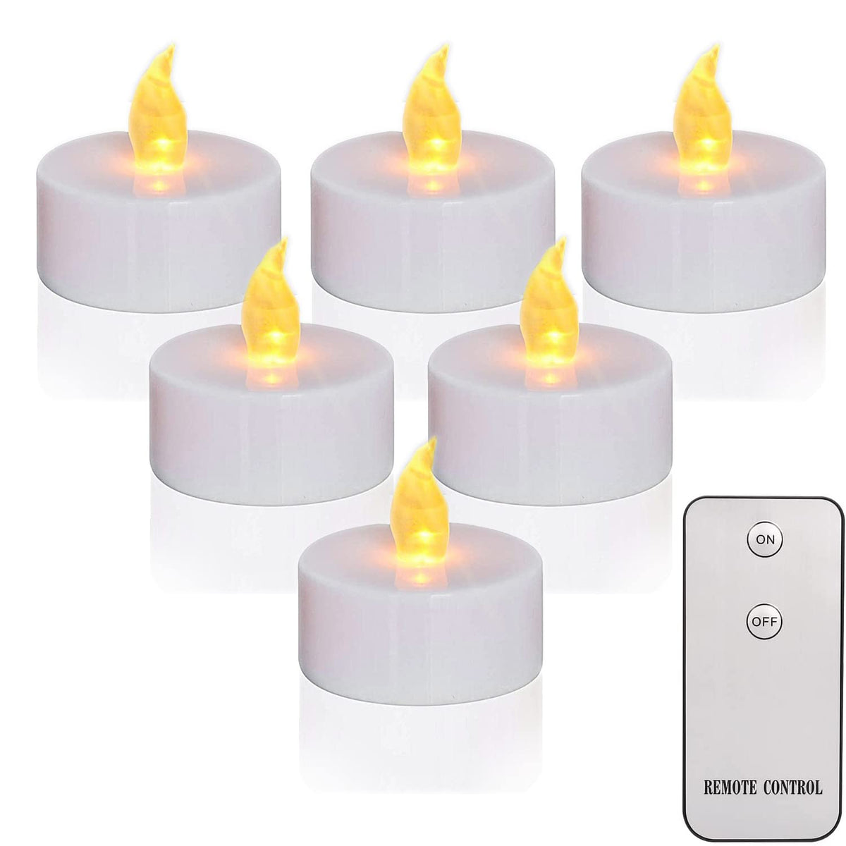 Jialine12 Pack Realistic and Bright Flickering Battery Operated Flameless LED Tea Lights Candles, 200+ tealights Electric Fake Candles for Halloween Weddings Festivals Decoration in Warm Yellow