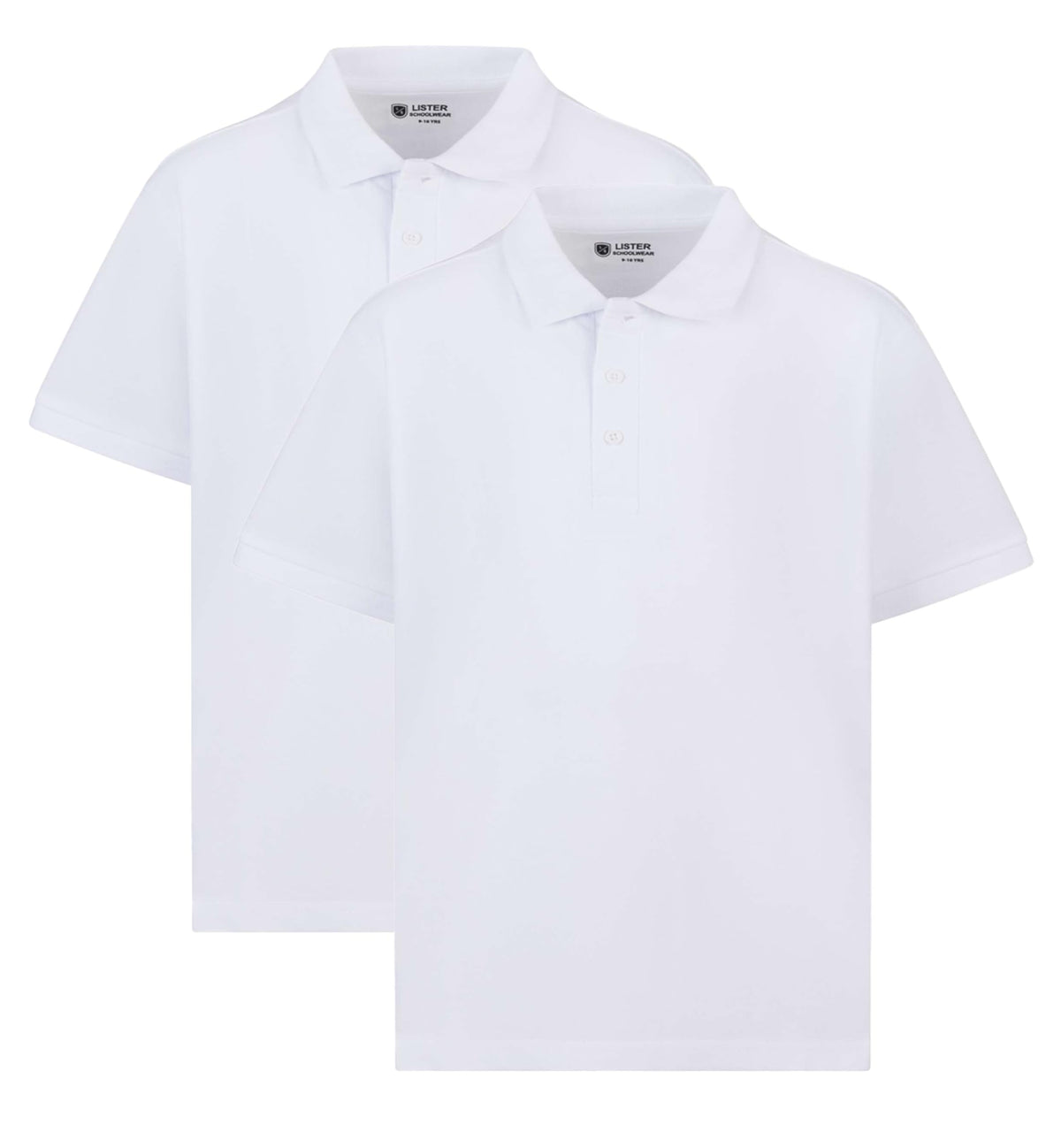 2 Pack Boys Plain 100% Cotton Ages 3-16y Polo Shirts Children School T-Shirt Uniform Summer