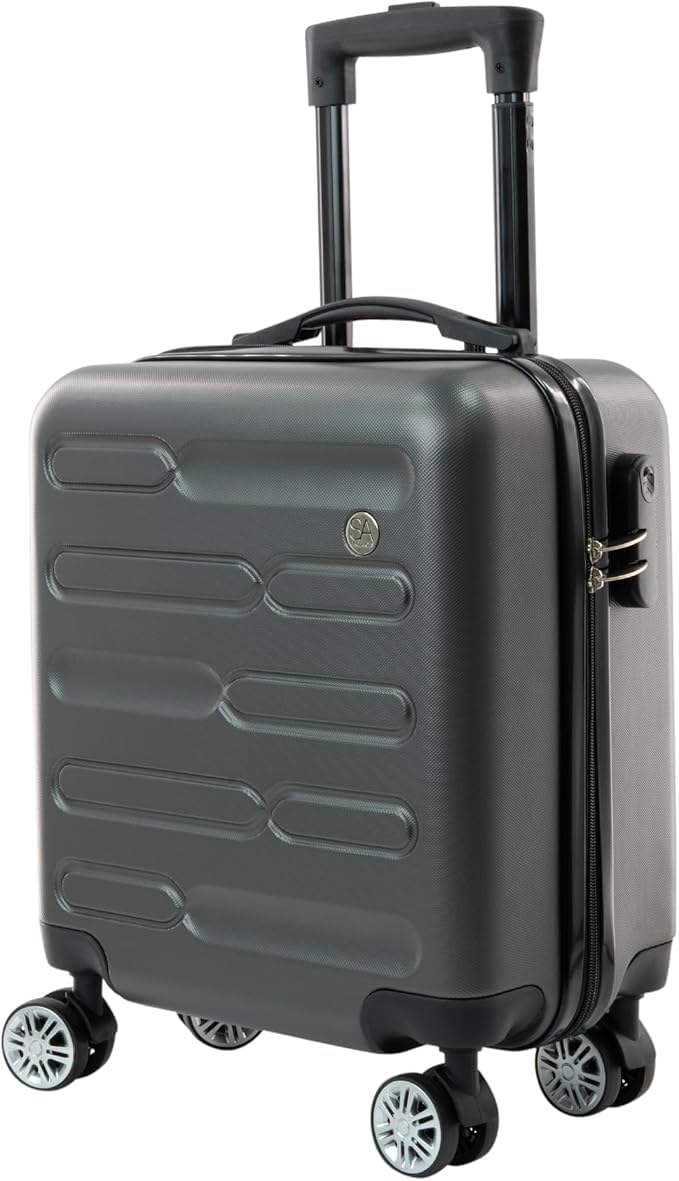 SA Products Cabin Suitcase - 34L Carry On Hard Shell Bag - 55x40x20 - Grey