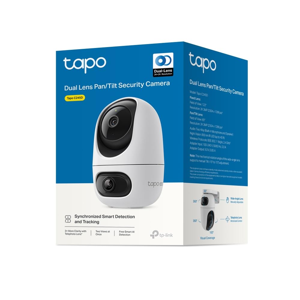 Tapo C210 2K 3MP Pan/Tilt Indoor Security Camera Pet Camera House Security